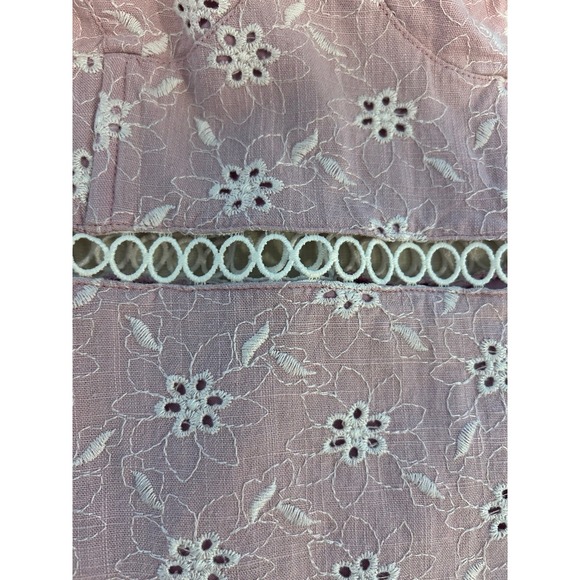 Astr The Label Pink Eyelet Mini Dress Floral Lace Coquette Kawaii Cottagecore - Picture 4 of 4